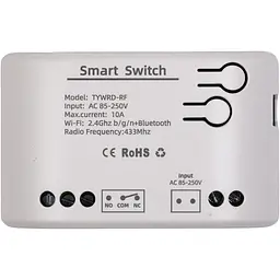 Розумний перемикач TUYA 1-канальний, Wi-Fi, RF, 10A, AC 85-250V