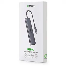 Конвертор сигнала Ugreen CM136 Type-C-HDMI, 3xUsb 3.0, Type-C PD (70495) Space Gray - мініатюра 4