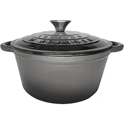 Каструля з кришкою Heinner Marble Grey чавунна емалірована сірий мармур (HR-ZVC-C22)