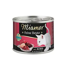 Вологий корм для котів Miamor Feine Beute з яловичиною 185 г беззерновий натуральний повнорационный раціон