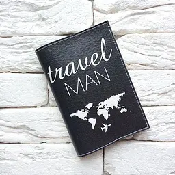 Обкладинка для паспорта Travel man (чорний)