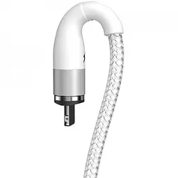Кабель Baseus Zinc Fabric Magnetic Cable USB to Lightning 2.4A 1m CALXC-K02 White - мініатюра 2