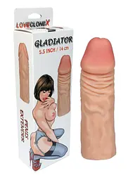 Насадка на пеніс LoveCloneX Gladiator 5.5" 14 см (тілесний) - мініатюра 4