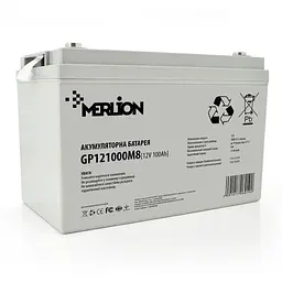Акумуляторна батарея MERLION AGM GP121000M8 12 V 100 Ah ( 329 x 172 x 218 ) White Q1