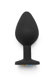Анальна пробка з кристалом ToyJoy Rainbow Booty Jewel Medium, 8 см (чорний) - мініатюра 4