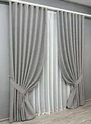 Комплект штор VR-Textil Ashen Night блекаут 2 шт 150x290 см світло-сірий (1840ш) - мініатюра 3