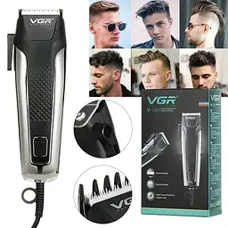 Машинка для стрижки волосся VGR V 120 / Професійна машинка для стрижки + 8 насадок та ножиці - мініатюра 2