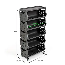 Стелаж універсальний для зберігання п'ятиярусний 60x30x123см SW-00002261 - мініатюра 2