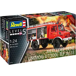 Збірна модель Revell  Пожежна машина Mercedes-Benz Unimog U1300L TLF 8/18 рівень 5, масштаб 1:24, 210 деталей (RVL-07512) - мініатюра 2