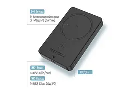 Зовнішній акумулятор (Power Bank) ColorWay 10000mAh 22.5W MagSafe Black (CW-PB100LPA1BK-WPDD) - мініатюра 4