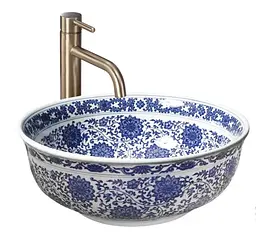Умивальник Rea Bella 41,5x41,5 blue (REA-U7503), Глянцева