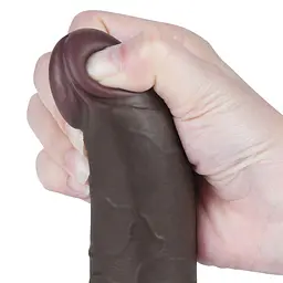 Фалоімітатор Lovetoy Sliding-Skin Dual Layer Dong 7.5'' 19.5 см (чорний) - мініатюра 8