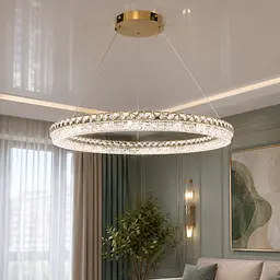 Підвісна LED-люстра Diasha MD6027/800S-gold для вітальні, спальні та зали, Gold, пульт, 130 W, 82 см, 15-25 m2