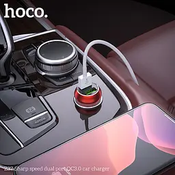 Зарядний - автомобільний адаптер HOCO Z37 Sharp speed 36W чорний - мініатюра 4