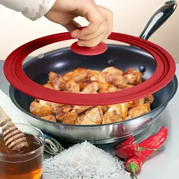 Кришка мультирозмірна скляна Frico для діаметрів 20/22/24см FRU-1002 з силіконовим обідком універсальна - мініатюра 4