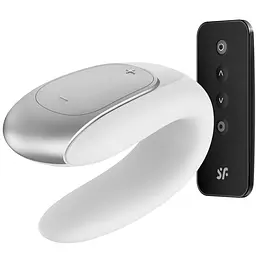 Смартвібратор для пар Satisfyer Double Fun (White) з пультом ДК - мініатюра 1
