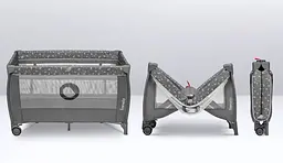 Манеж-ліжечко Lionelo Stefi Plus Grey White, сіро-білий (LO-STEFI PLUS GREY WHITE) - мініатюра 7