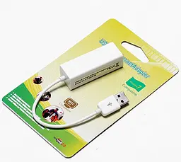 Перехідник USB 2.0 Type-A Ethernet RJ45 100Mb чорний 0.1м білий, RTL