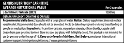 Карнітин Genius Nutrition Carnitine Premium 60 капсул - мініатюра 2