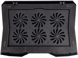 Підставка для ноутбука до 17" ColorWay Q3, Black, 6x6 см вентилятори, регулювання нахилу, синє LED підсвічування, 2xUSB, 400х367х40 мм, 1020 г (CW-CLQ3) - мініатюра 4