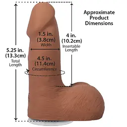 Фалоімітатор Doc Johnson The Realistic Cock ULTRASKYN 5 дюймів Caramel - мініатюра 5