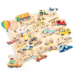 Пазл дерев'яний New Classic Toys Транспорт, 16 частин (10442) - мініатюра 3