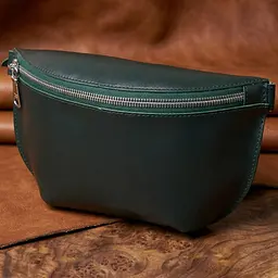 Шкіряна сумка на пояс Shvigel 16390 зелена - мініатюра 1