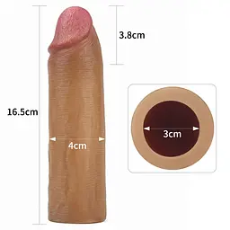 Насадка на пеніс Revolutionary Silicone Nature Extender 1.5, коричнева LOVETOYS 66-LV4211 103666 - мініатюра 3