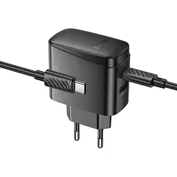 Адаптер зарядний пристрій із бічними виходами Hoco CS63A Bright 65 W (2 порти 1 A1C) + кабель C-C - мініатюра 4