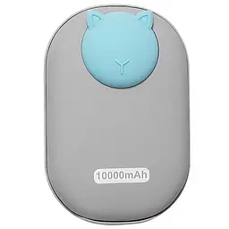 Портативний ЗП Power Bank GXZ-N705 2in1 з обігрівачем для рук 10000 mAh Gray / Cat