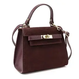 Невелика класична замшева сумочка Firenze Italy F-IT-98667BO бордо - мініатюра 4