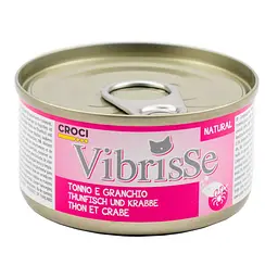 Вологий корм для котів Vibrisse тунець та краб, банка 70 г