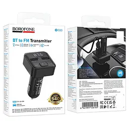 АЗП FM модулятор Borofone BC63 Selecto QC3.0 (2USB-A) Black - мініатюра 6