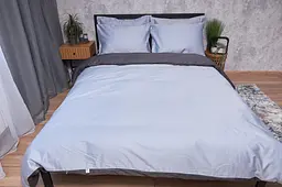 Комплект постільної білизни Moon&Star Satin Premium Skyline Gray євро 200х220 см наволочки 2х50х70 см - мініатюра 2