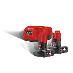 Енергокомплект Li-Ion MILWAUKEE, M12 NRG-402 (ЗУ С12 С, 2х4Аг B4) - мініатюра 2