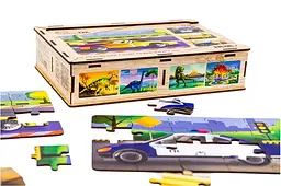 Пазл 4 в 1 "Транспорт" дерев'яний, 15 елем., у малюнку PuzzleOK - мініатюра 2