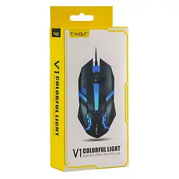Ігрова дротова комп'ютерна миша T-Wolf V1 1200DPI RGB Black - мініатюра 2