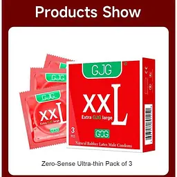 Презервативи класичні великі гладкі GJG XXL Extra Large латекс 3 шт - мініатюра 4