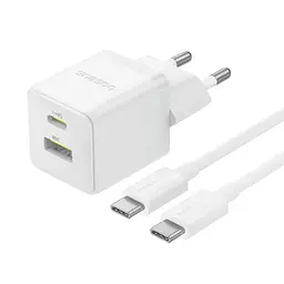 МЗП Palm Fast Charger PD30W+QC3.0 (1USB-A/1C) + кабель Type-C to Type-C (P1011160A) Moon Whit Baseus teh0029608
