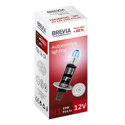 Галогенова лампа Brevia H1 12V 55W P14.5s Power Ultra +60% CP(12010PUC)