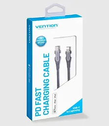 Кабель Vention Type-C - Lightning, 1 м, Grey teh0028532 - миниатюра 4