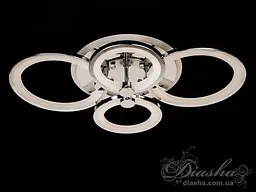 Стельова LED-люстра Diasha 8022/4HR 70W, 3 кільця, 3 кольори світла, Ø40×62 см, диммер, пульт - мініатюра 4