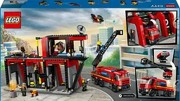 Конструктор LEGO City Пожежне депо з пожежною машиною 843 деталі (60414) - мініатюра 9