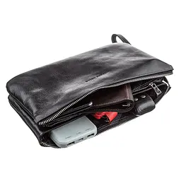 Чоловіча шкіряна барсетка GRANDE PELLE 25х16х4 см acs0016116 - мініатюра 3