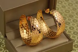 Сережки кільця Хuping Jewelry вулик 1,7 см золотисті