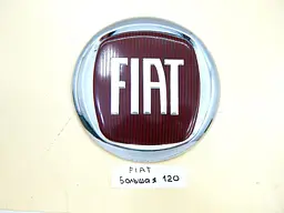 Емблема для Fiat Червона Хром D=120 мм на скотчі ВЕЛИКА (Завод) - мініатюра 4