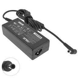 Блок живлення для ноутбука Asus 19V, 3.42A, 65W, 4.5x3.0-PIN, 3 hole, L-подібний роз'єм, black (без кабелю) - мініатюра 2