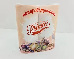 Паперові рушники, Фрукти, Прем'єр, 2-шарові, білий, 2 рулони по 50 аркушів, 220ммx230мм, 16 метрів, 2 в упаковці