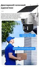 IP-камера вулична з акумулятором та подвійним об'єктивом XON SmartCam 4G 8000mAh Solar 1080P (KCBSM22VW 7478) Біла - мініатюра 8
