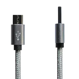 Дата кабель USB 2.0 AM to Micro 5P 1.0m Grey/Black Grand-X (FM02) - мініатюра 2